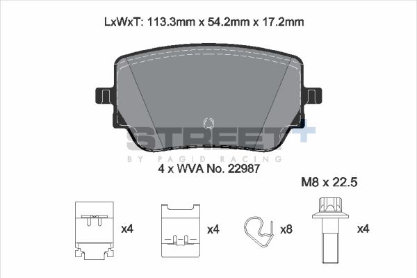 PAGID Racing T8213SP2001 STREET+ Brake Pads