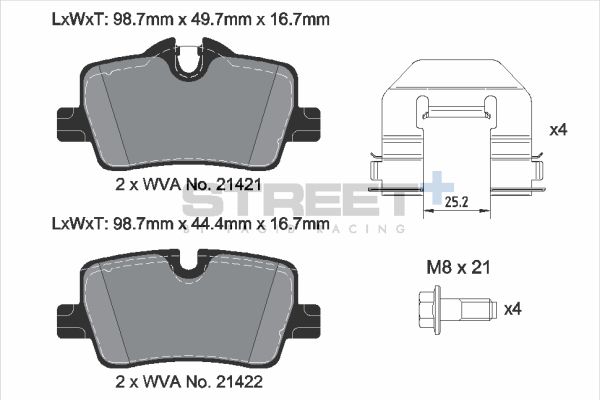 PAGID Racing T8266SP2001 STREET+ Brake Pads