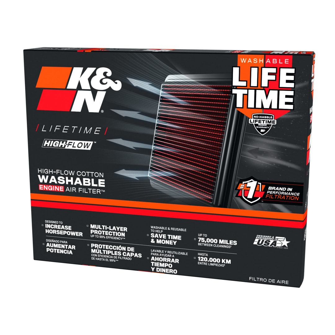 K&N 33-3179 High-Flow Original Lifetime Engine Air Filter - TOYOTA YARIS L3-1.0L F/I