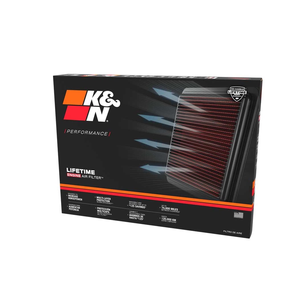 K&N 33-5121 High-Flow Original Lifetime Engine Air Filter - HYUNDAI ELANTRA HYBRID L4-1.6L F/I