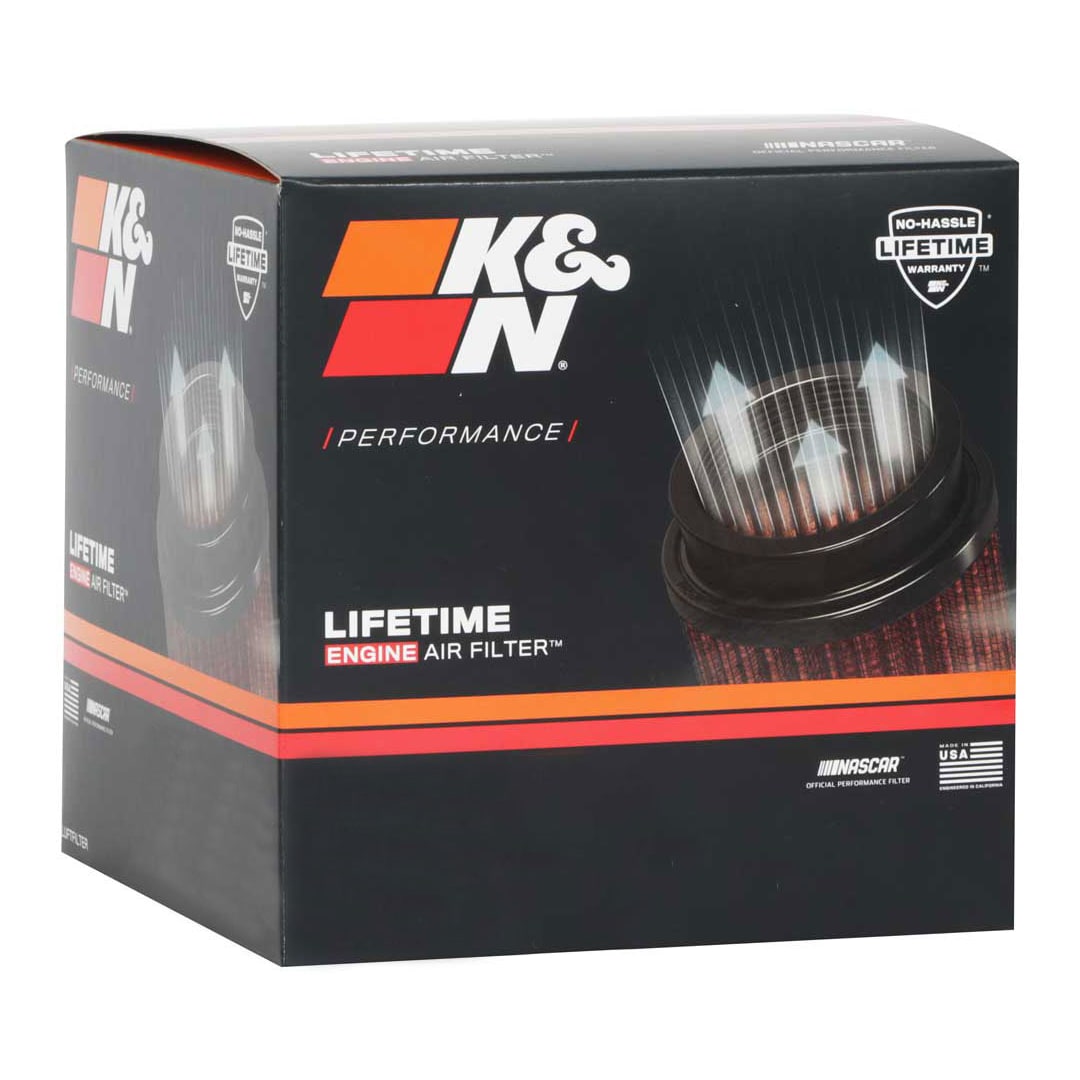 K&N RU-4480 High-Flow Original Universal Air Filter - 4-1/16" FLG, 6-7/8"B, 5-7/8"T, 2-3/16"H, W/SMOG PORT
