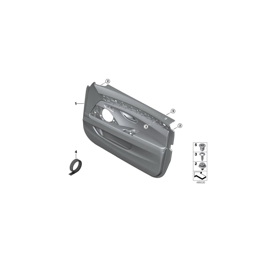 Genuine BMW 51417359411 F10 F11 Door Panel, Leather, Front Left OYSTER (Inc. 525dX, 550iX & 520dX) | ML Performance EU Car Parts