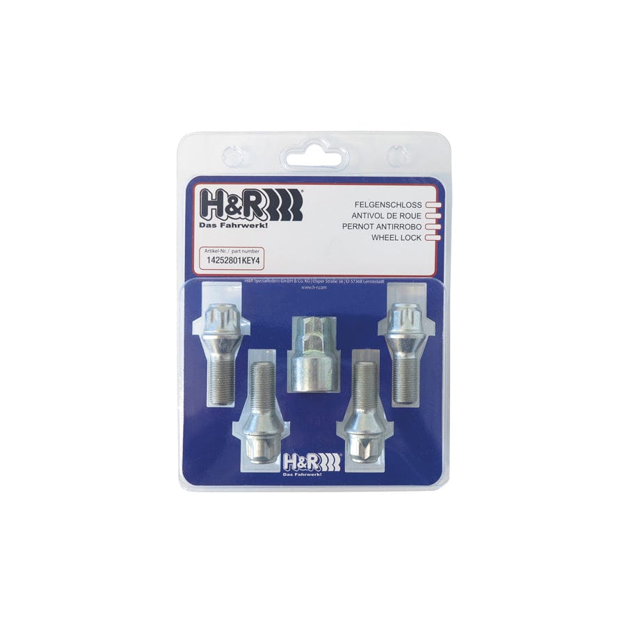 H&R 1454502KEY4 Wheel-Lock set M14 with movable round head R14mm | ML Performance EU Car Parts