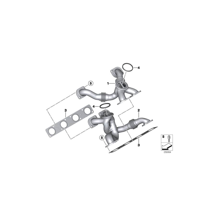 Genuine BMW 11627843780 F91 F13 F06 Exhaust Manifold ZYL. 1,4,6,7 (Inc. X6 M, M6 GT3 & M6) | ML Performance EU Car Parts
