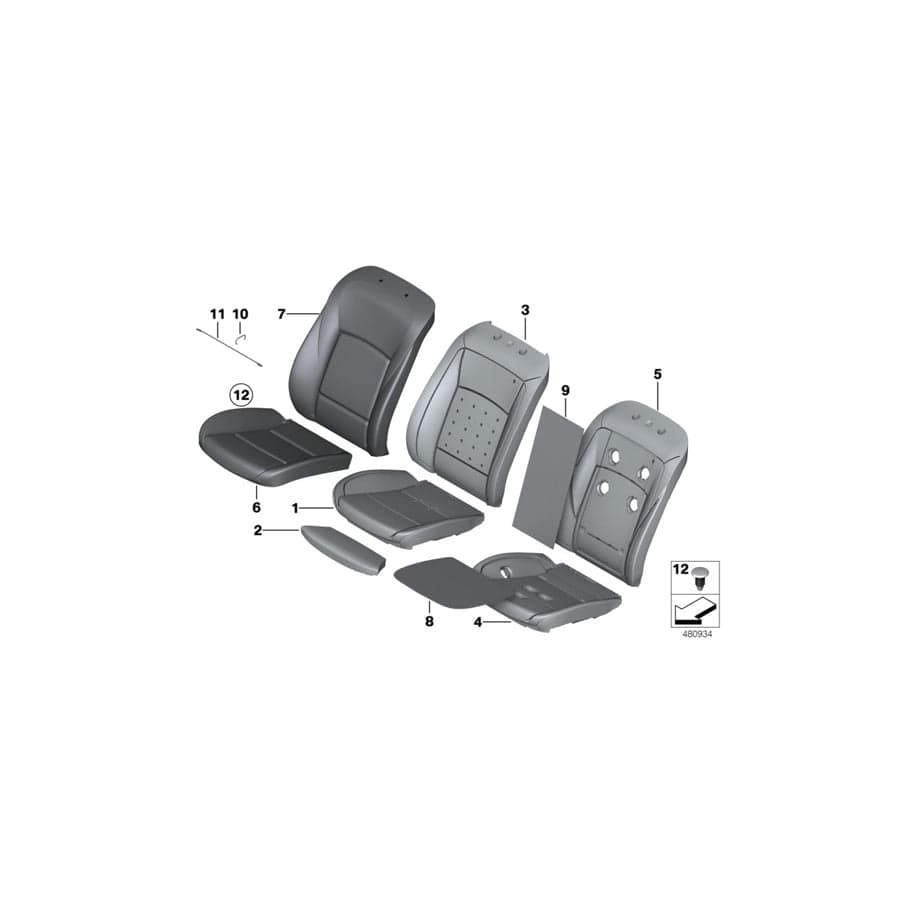 Genuine BMW 52107349826 F11 F10 F07 Cover For Comfort Seat, Leather LCLZ,LCSJ SCHW. (Inc. 528i, 525d & 535d) | ML Performance EU Car Parts