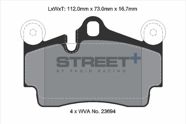 PAGID Racing T8039SP2001 STREET+ Brake Pads