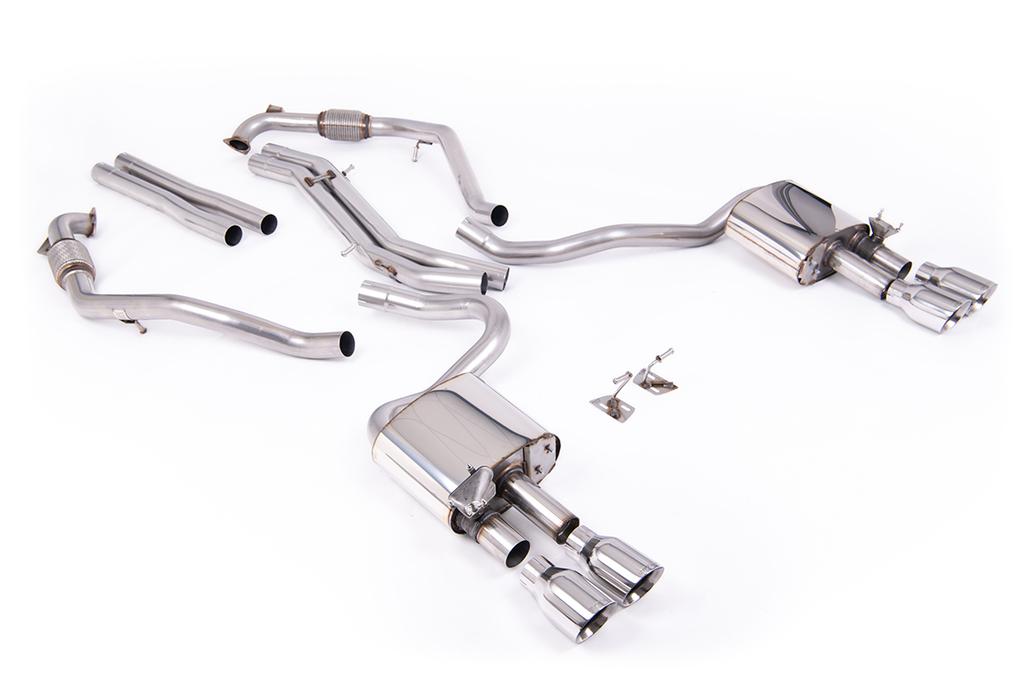 MillTek-SSXAU1113-Cat-back Cat Back Non-Resonated (Louder) with Quad GT-100 Polished Trims | ML Performance Car Parts