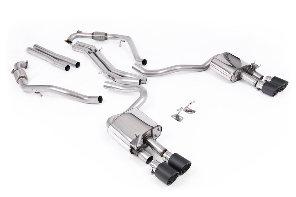 MillTek-SSXAU1117-Cat-back Cat Back Non-Resonated (Louder) with Quad JET-100 Carbon Trims | ML Performance Car Parts