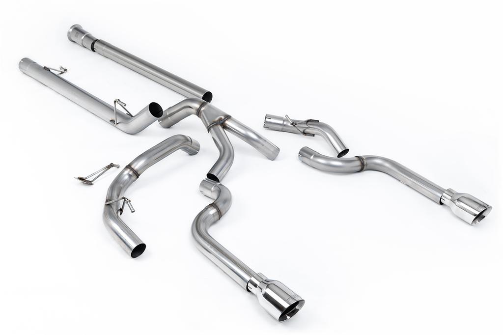 MillTek-SSXFD480-Cat-back Dual Outlet (Non Tremor Models) - Non-Resonated (Louder) with 2 x GT-100 Polished Tips | ML Performance Car Parts