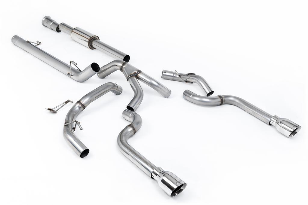 MillTek-SSXFD488-Cat-back Dual Outlet (Non Tremor Models) - Race Part-Resonated (Louder) with 2 x GT-100 Polished Tips | ML Performance Car Parts