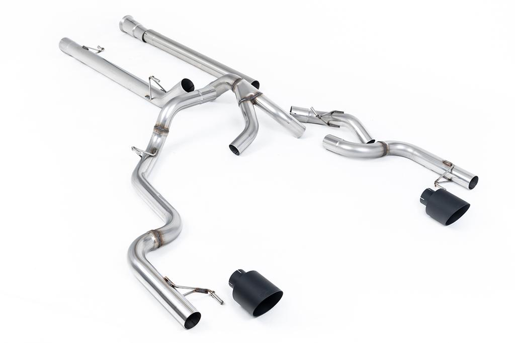 MillTek-SSXFD497-Cat-back Dual Outlet - Race Non-Resonated (Louder) with GT-115 Cerakote Black Tips | ML Performance Car Parts