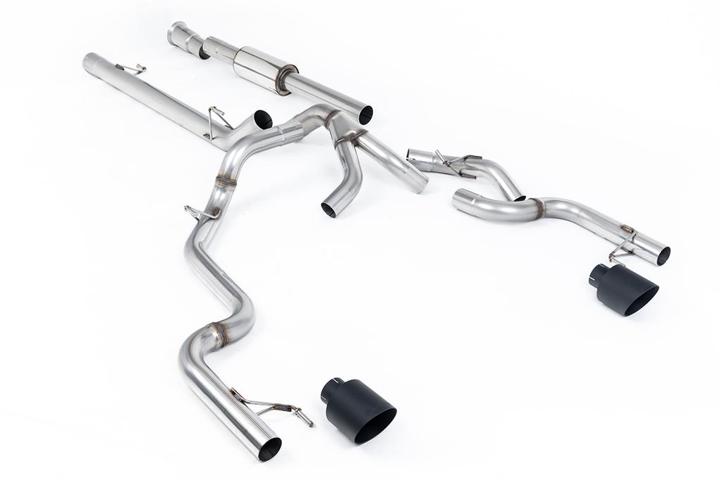 MillTek-SSXFD501-Cat-back Dual Outlet - Race Part-Resonated (Louder) with GT-115 Cerakote Black Tips | ML Performance Car Parts