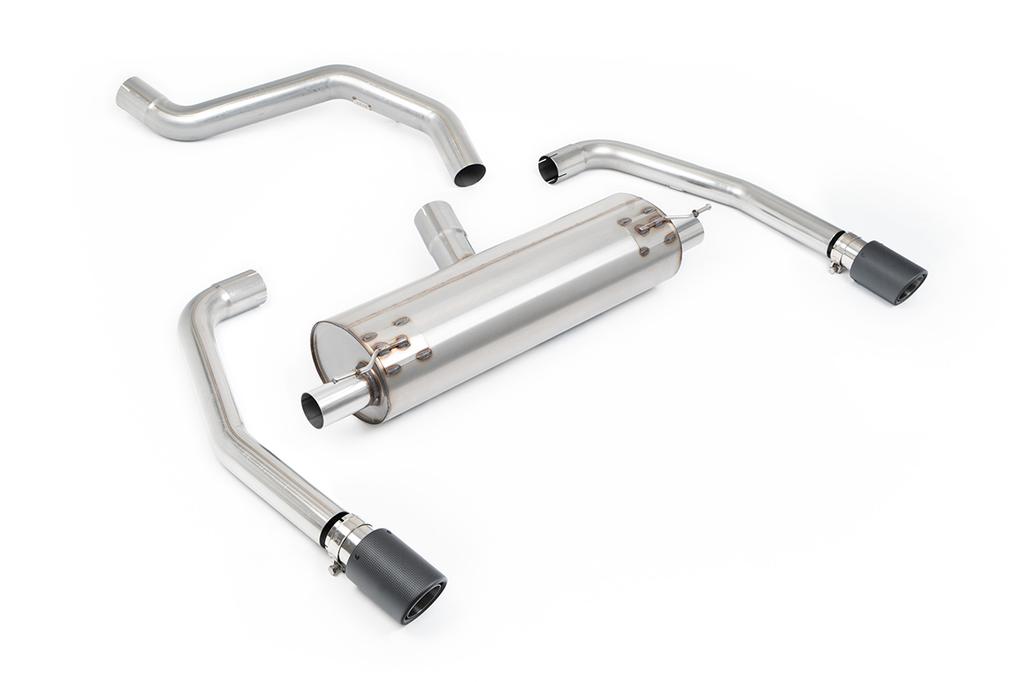 MillTek-SSXINE128-Particulate Filter-back Resonated JET-90 Carbon Tips - Requires OE System to be cut | ML Performance Car Parts