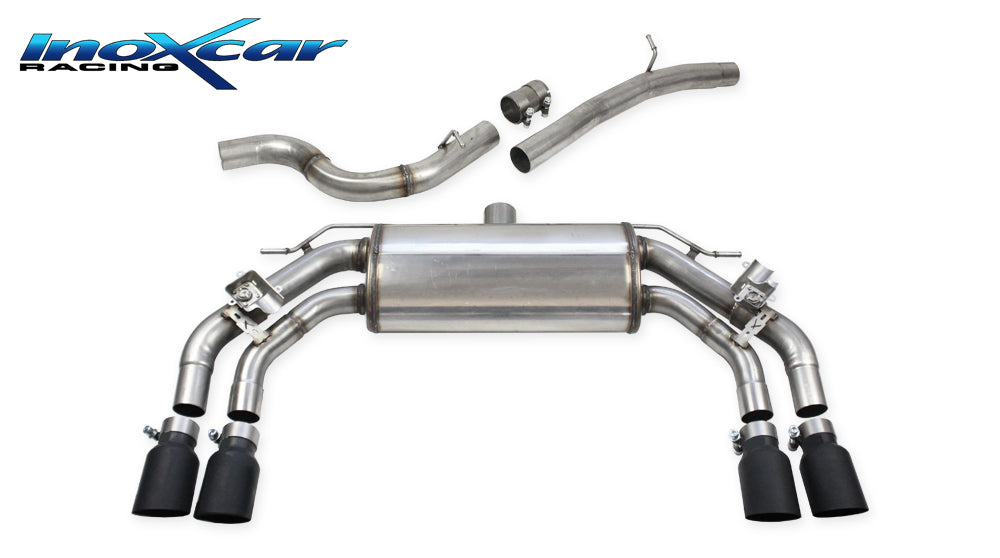 InoXcar VALV.FORM.02.90CBLACK Cupra Formentor VZ 2.0 Direct Central Pipe + Rear Silencer With End Pipe 2 X Diam. 90 Racing Black Ceramic Dx+Sx + Valves Assembly With Original Electric Engines 1 | ML Performance EU Car Parts