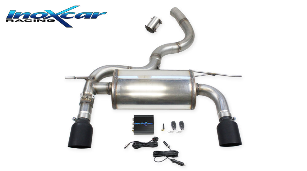 InoXcar VALV.TT.02.10CBLACK AUDI TT (Type 8S) 45TFSI 2.0 (245cv) Rear Silencer With End Pipe Diam. 100 Racing Black Ceramic R+L + Valve With Electric Engine + Remote Control 1 | ML Performance EU Car Parts