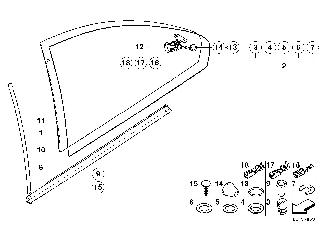 Genuine BMW 51378252625 Gasket, Vent Window Inner GRAU | ML Performance EU Car Parts