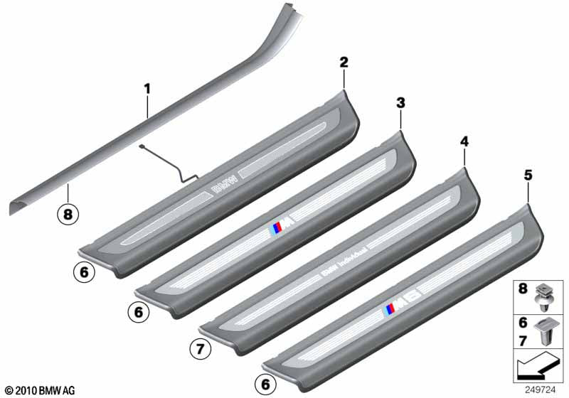 Genuine BMW 51477219894 Trim Cover For Door Sill, Lighted, Right BMW | ML Performance EU Car Parts
