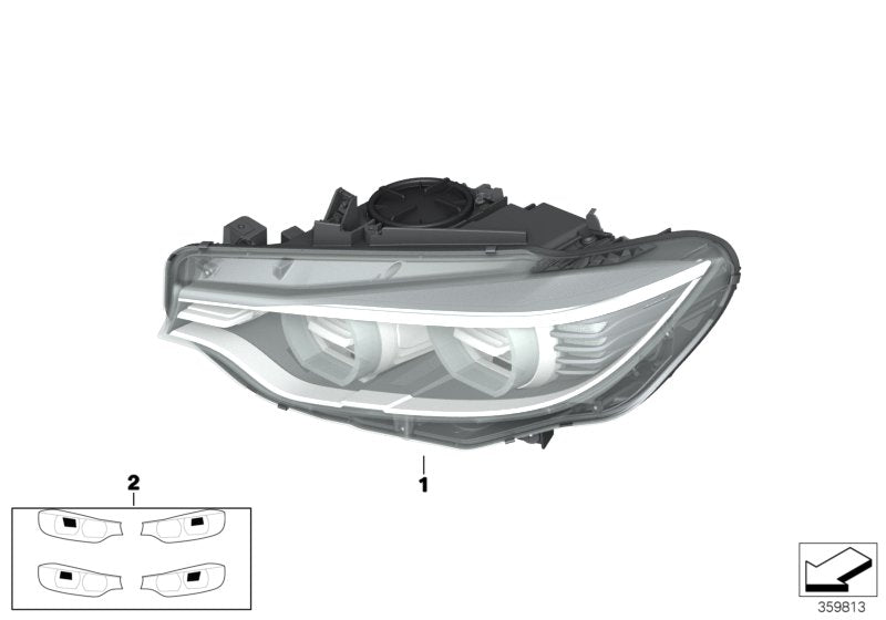 Genuine BMW 63117377850 Headlight, Led, Ahl, Right | ML Performance EU Car Parts