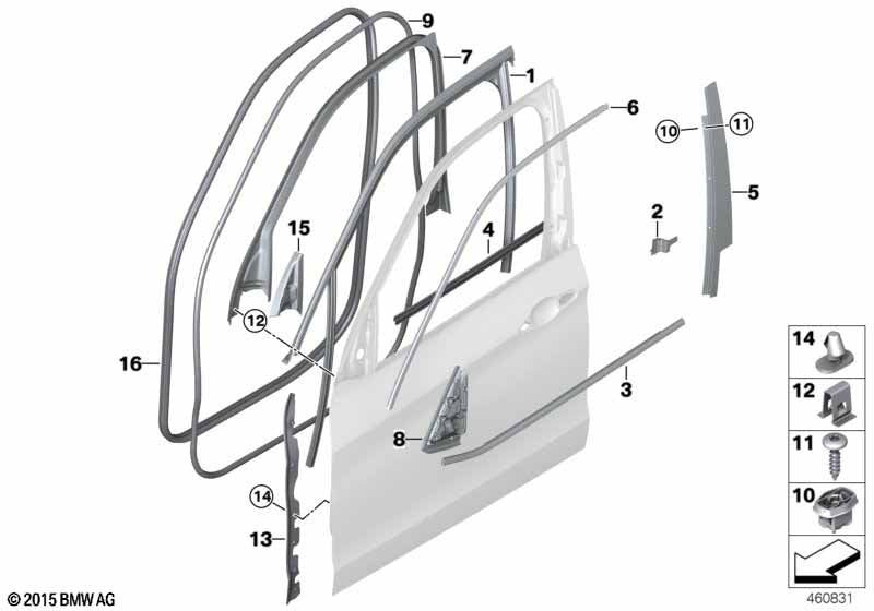 Genuine BMW 51727289610 Edge Protection, Door, Front SCHWARZ | ML Performance US Car Parts