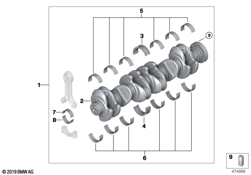 Genuine BMW 11217812954 Crankshaft Without Bearing Shells | ML Performance US Car Parts