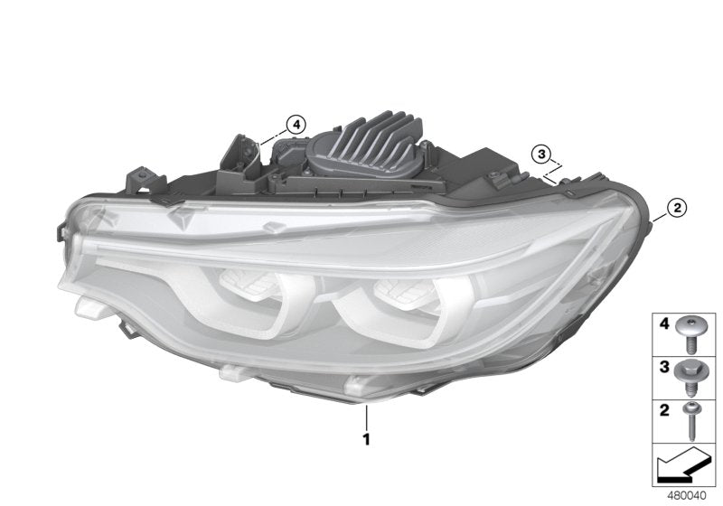Genuine BMW 63117478536 F80 F83 F82 Headlight, Led, Ahl, Right (Inc. M3, M4 & M4 CS) | ML Performance EU Car Parts