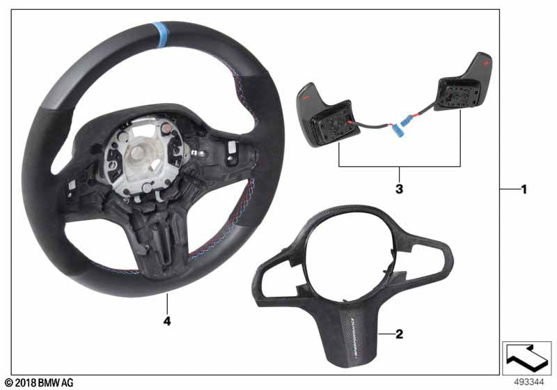 Genuine BMW 32302471439 Steering Wheel Cover Leather/Carbon M PERFORMANCE | ML Performance US Car Parts
