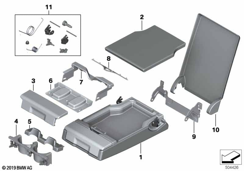 Genuine BMW 52207277727 Front Section For Cup Holder SCHWARZ | ML Performance US Car Parts