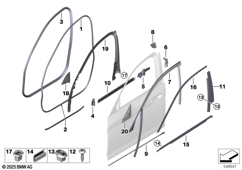 Genuine BMW 51727468731 Edge Protection, Door, Front | ML Performance EU Car Parts