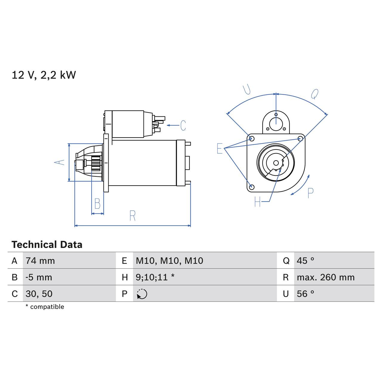 BOSCH 0986016950 Starter