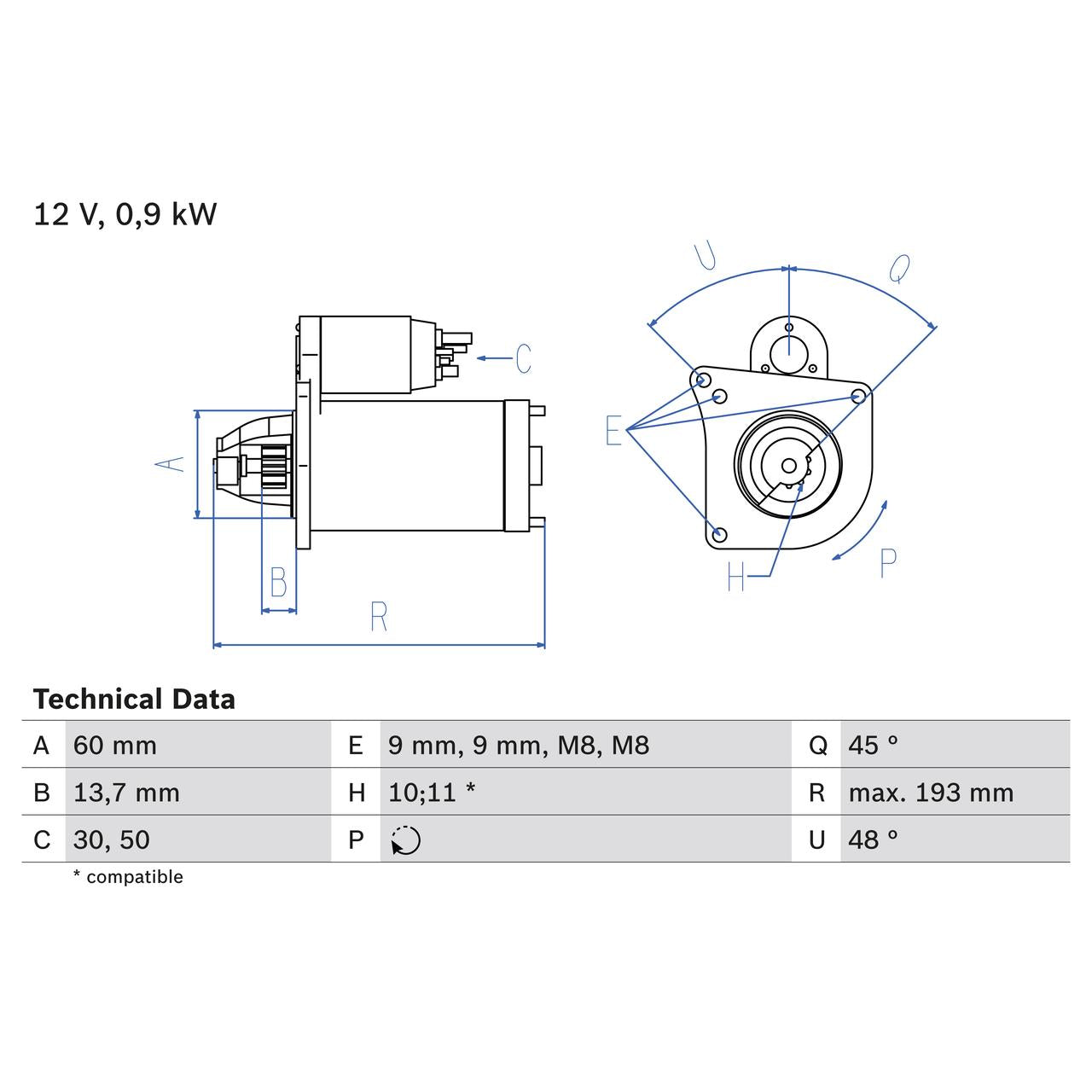 BOSCH 0986021970 Starter