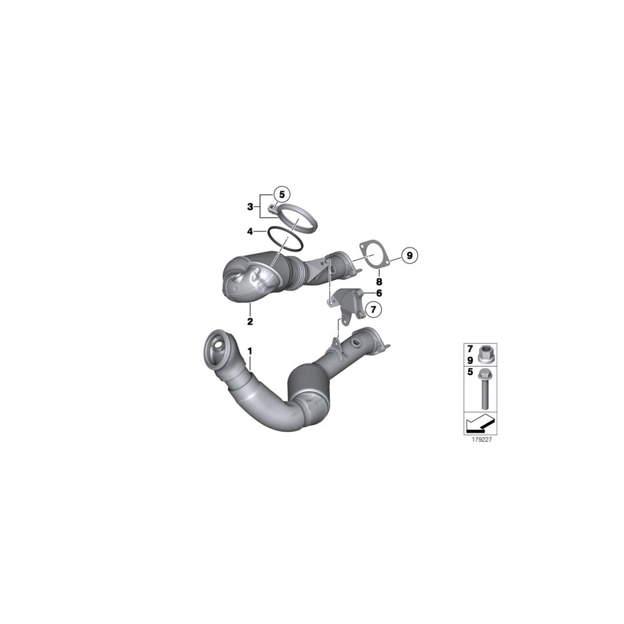 Genuine BMW 18307594012 F01 F02 Exch Catalytic Converter Close To Engine ZYL. 1-3 (Inc. 740i & 740Li) | ML Performance EU Car Parts