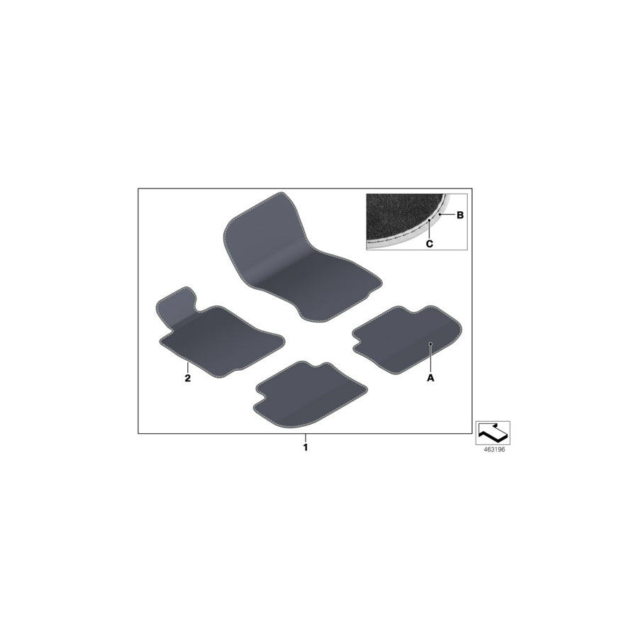 Genuine BMW 51477997551 G14 G15 Floor Mat, Driver Side INDIVIDUAL (Inc. 840dX, 840i & 840iX) | ML Performance EU