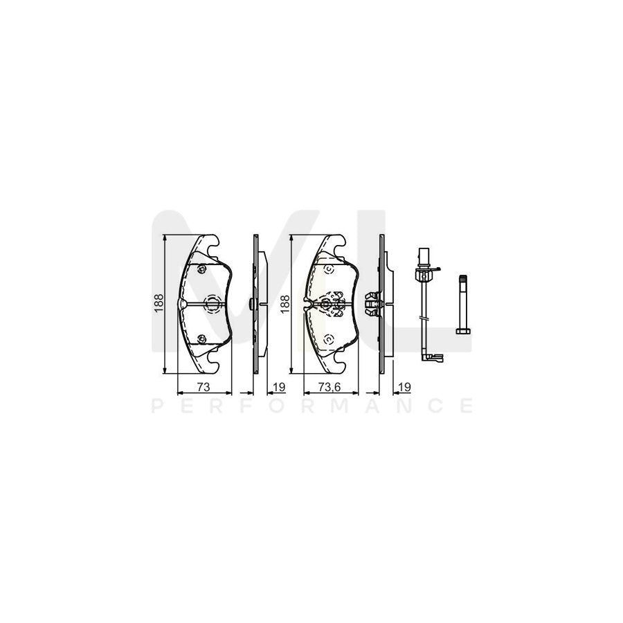 Bosch 0986Tb3165 Brake Pad Set Incl. Wear Warning Contact, With Bolts | ML Performance Car Parts