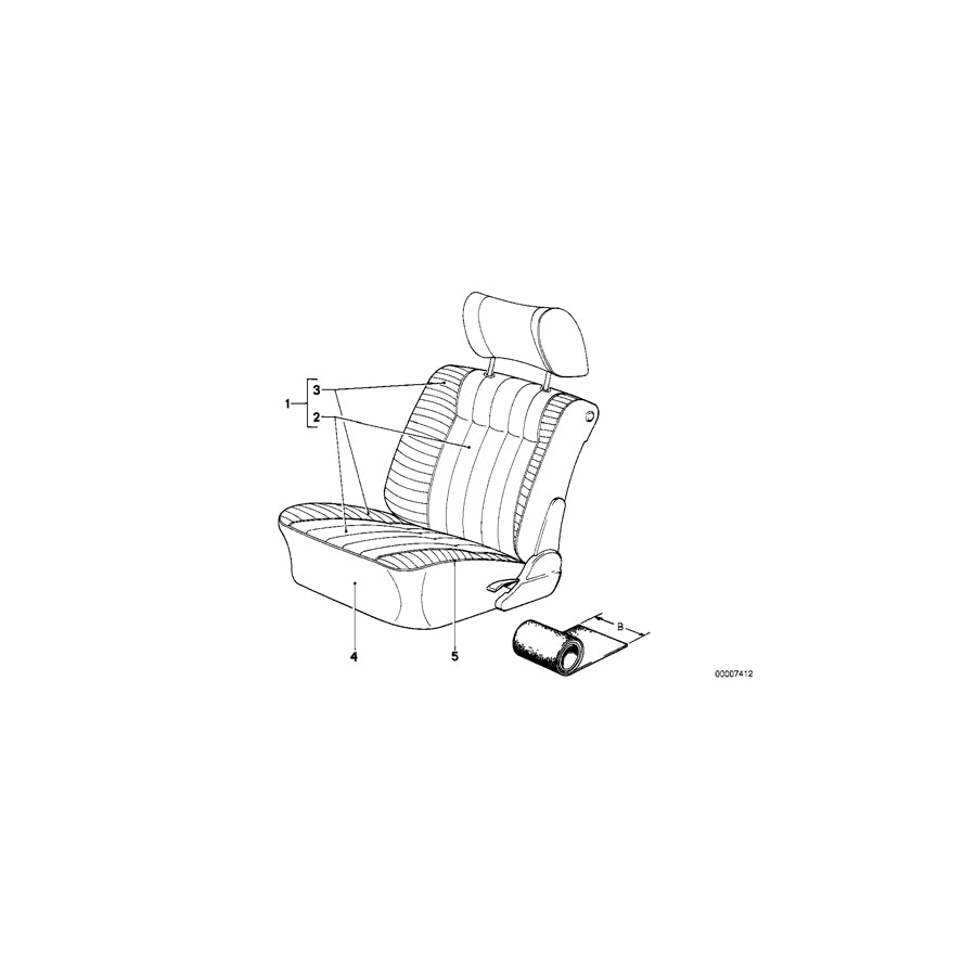 Genuine BMW 51861972726 E34 E30 E32 Upholstery Cloth Anthrazit 0216/0269/0274 (Inc. 325ix, 518i & 323i) | ML Performance EU Car Parts