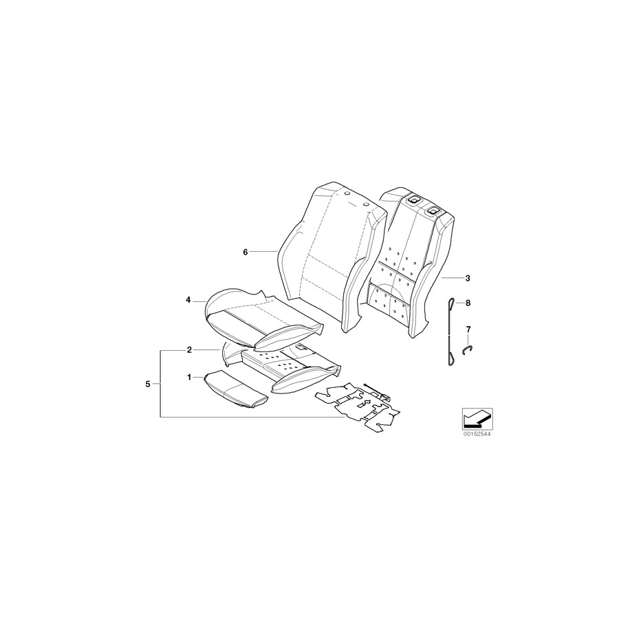 Genuine BMW 52203410489 E83 E83 Seat Cover Leather Left SCHWARZ (Inc. X3 3.0i, X3 2.5i & X3 3.0si) | ML Performance EU Car Parts