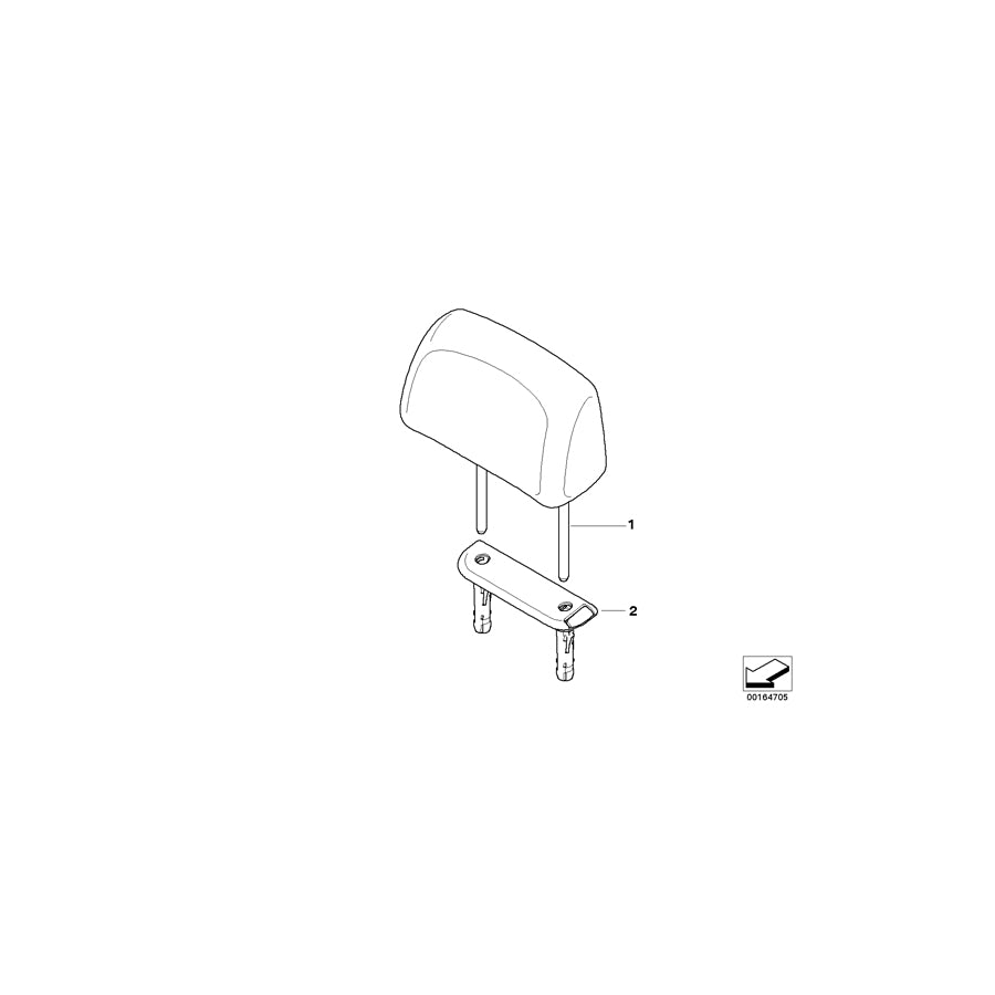 Genuine BMW 52209142025 E88 Headrest Cloth-Leather ORANGE (Inc. 118d, 125i & 118i) | ML Performance EU Car Parts