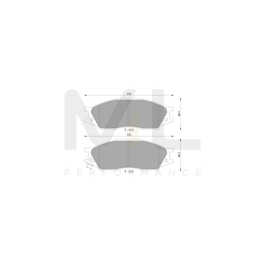 Bosch 0986Ab3062 Brake Pad Set With Acoustic Wear Warning, With Anti-Squeak Plate BP3062N | ML Performance Car Parts