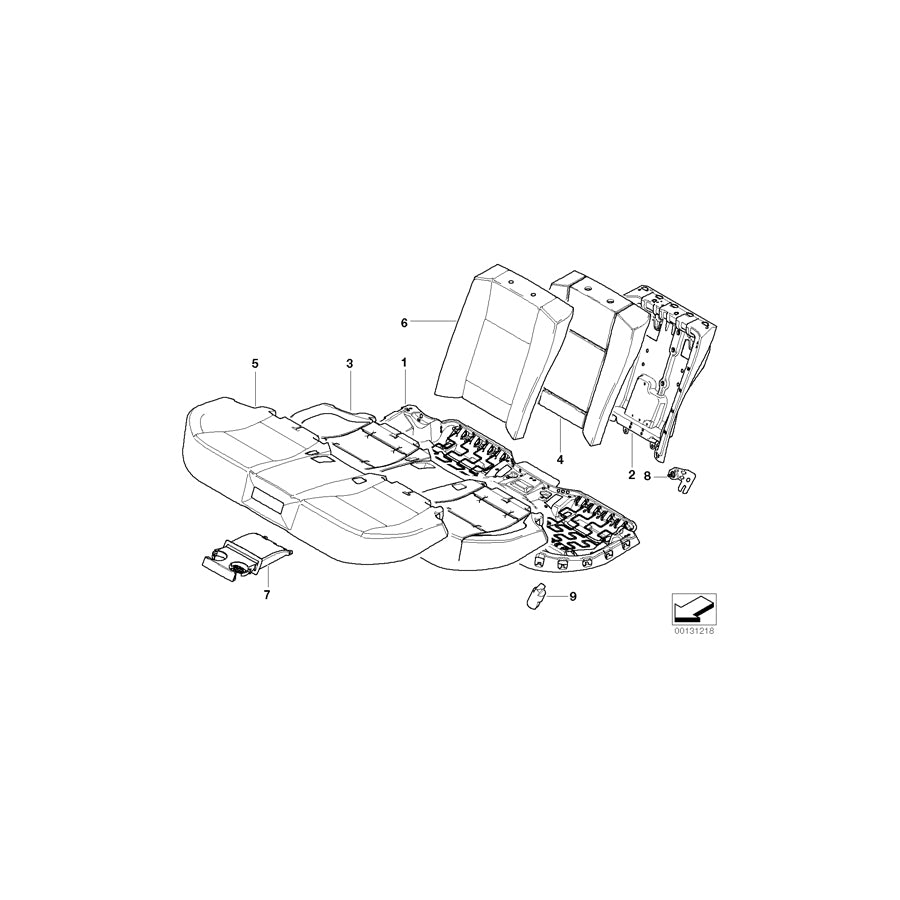 Genuine BMW 52207142311 E66 E67 E65 Leather Cover For Basic Seat U6BA BEIGE (Inc. 750i, 730Ld & 745LiS) | ML Performance EU Car Parts