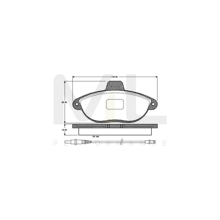 Bosch 0986Tb2295 Brake Pad Set Incl. Wear Warning Contact | ML Performance Car Parts