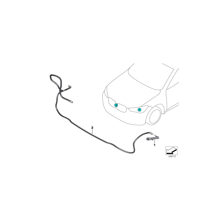 Genuine BMW 61679479060 F48 F39 Spray Nozzle Right (Inc. X1 28i, X1 18dX & X1 20dX) | ML Performance EU Car Parts