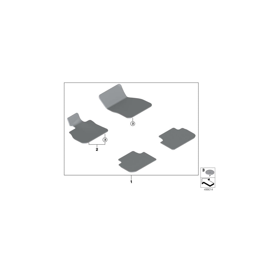 Genuine BMW 51479475224 F40 F44 Floor Mat, Driver Side NUSSBAUM (Inc. 118i, 116d & 220d) | ML Performance EU