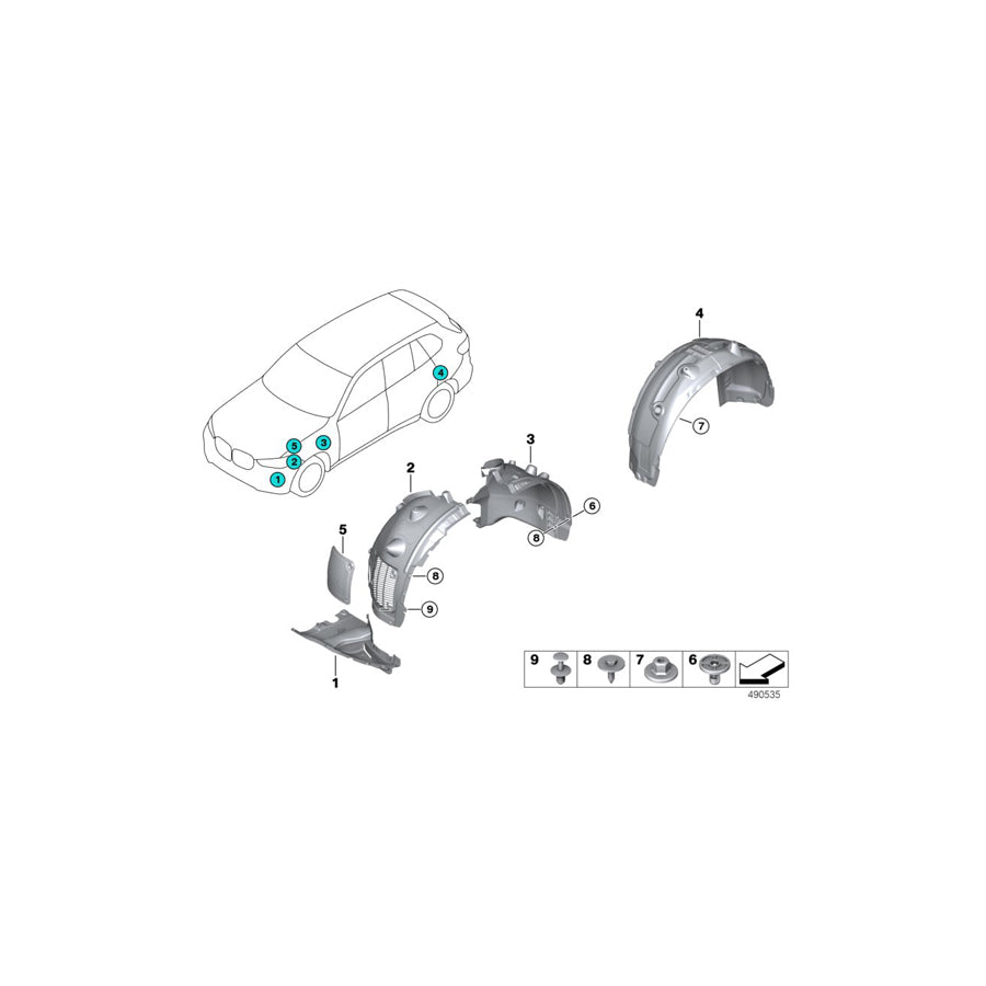 Genuine BMW 51718069307 G05 Cover, Wheell Housing, Bottom Left (Inc. X5 30dX, X5 50iX & X5 25dX) | ML Performance EU Car Parts