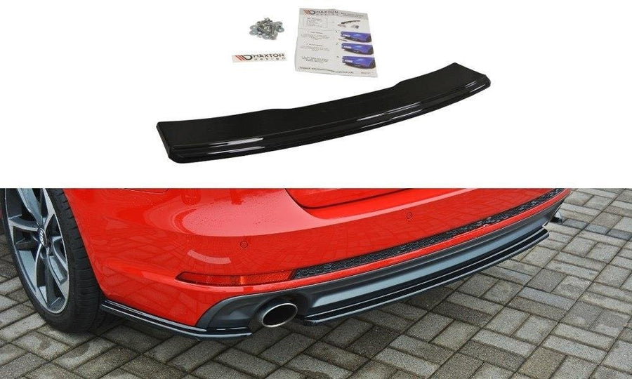Maxton Design AU-A4-B9-SLINE-AV-RD1T Central Rear Splitter Audi A4 S-Line B9 | ML Performance UK Car Parts