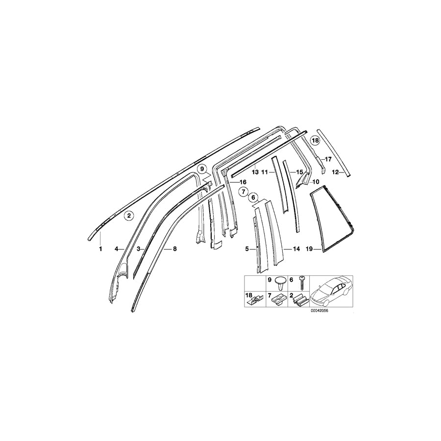 Genuine BMW 51347078478 E39 Cover, Window Guide Web, Interior Right (Inc. 520d, 540i & 520i) | ML Performance EU Car Parts