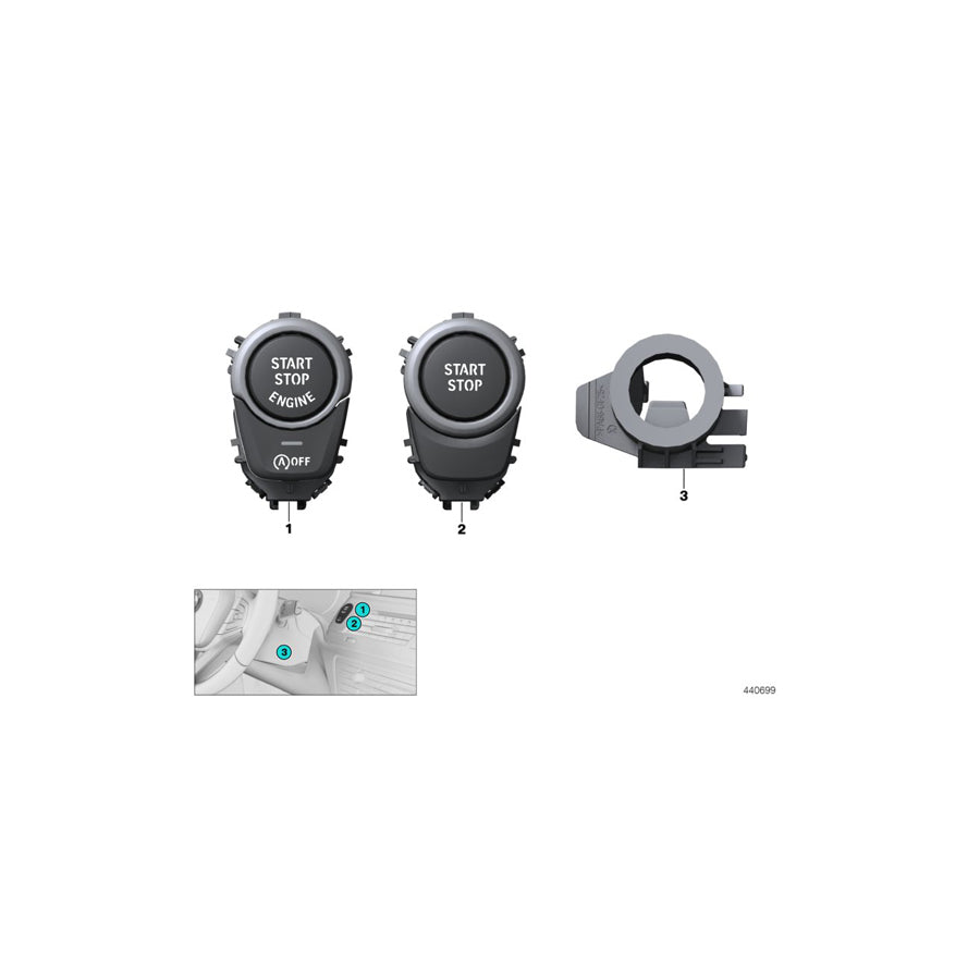 Genuine BMW 61316842093 G01 Starter/Stop Switch (Inc. & X3 30eX) | ML Performance EU Car Parts