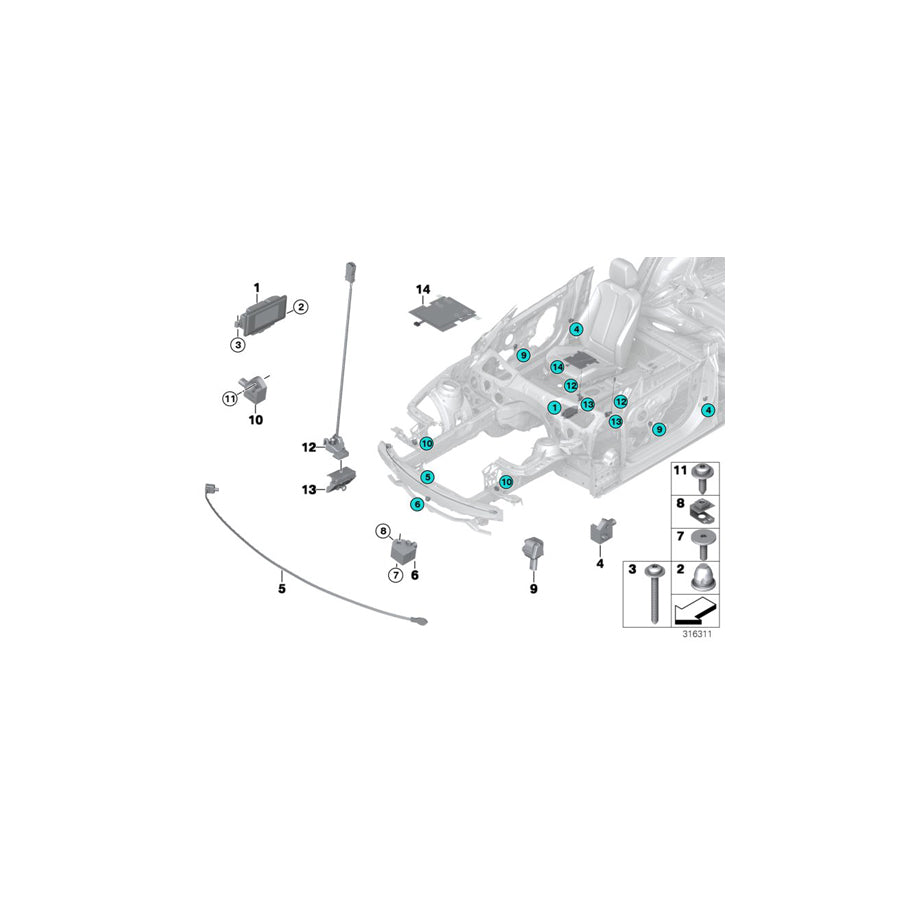 Genuine BMW 65769318775 F34 F34 Sensor, Pedestrian Protection F-Optic (Inc. 340iX, 335i & 340i) | ML Performance EU Car Parts
