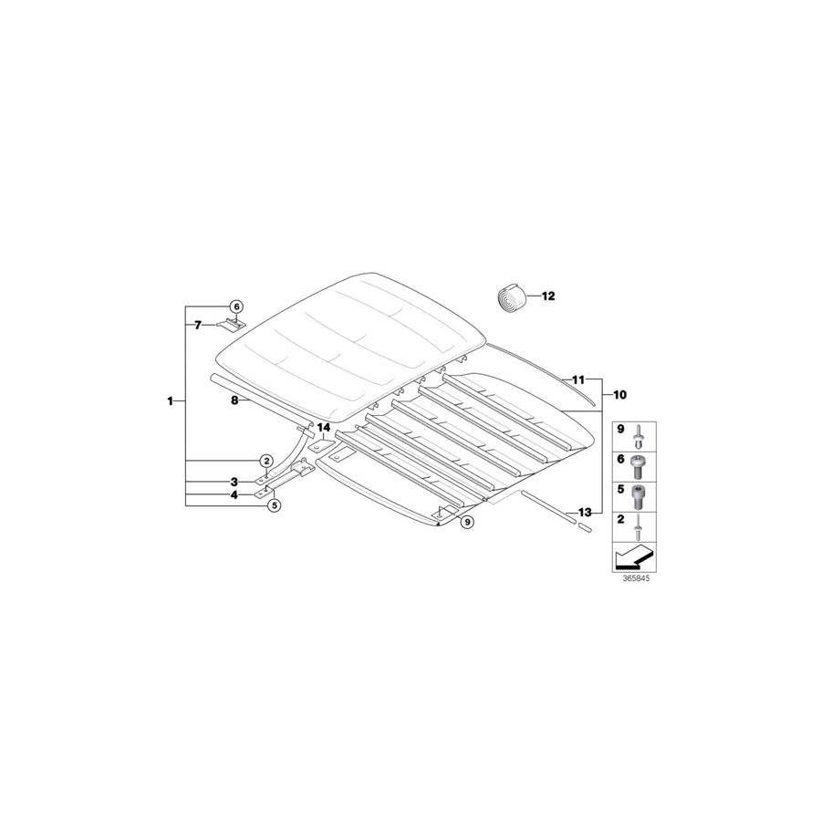 Genuine BMW 54112267291 E36 Cover, Folding Top SCHWARZ (Inc. 316i 1.6, 318tds & 323ti) | ML Performance EU Car Parts