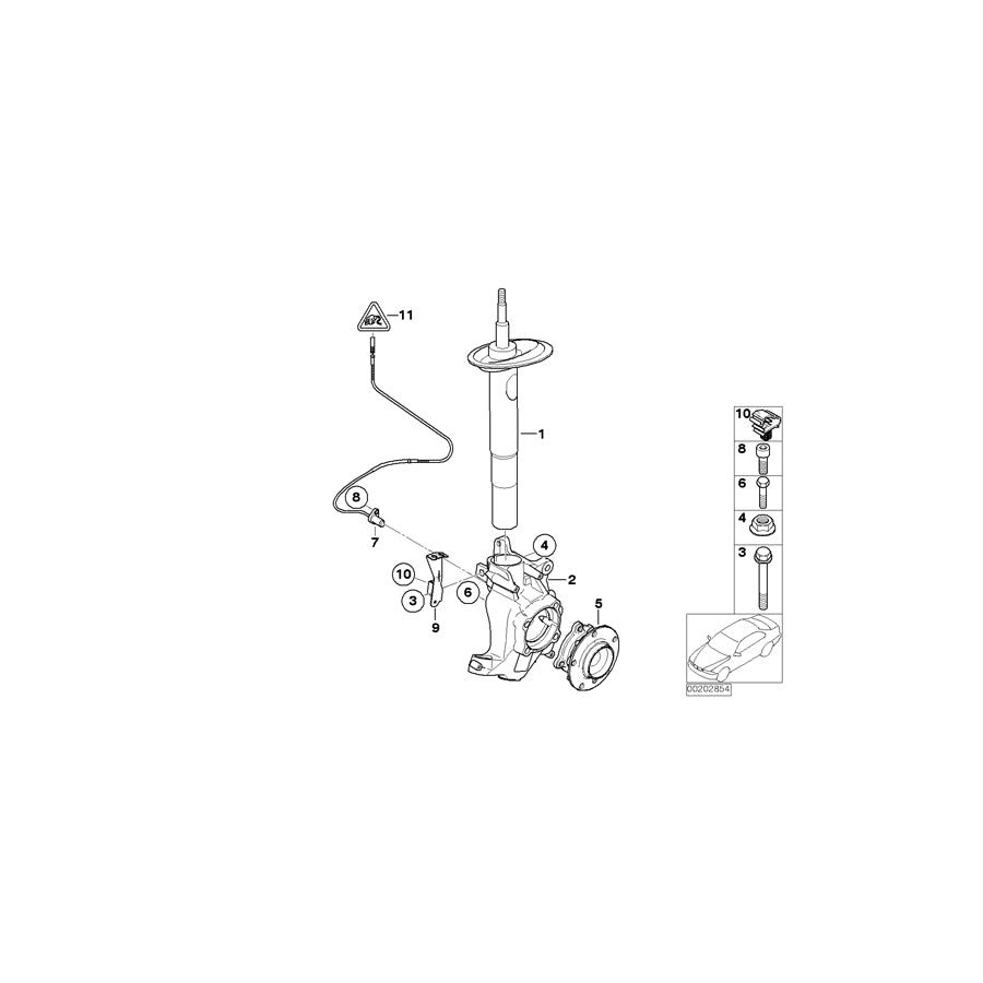 Genuine BMW 31316785530 E65 E66 Front Right Spring Strut (Inc. 740i, 730i & 740Li) | ML Performance EU Car Parts