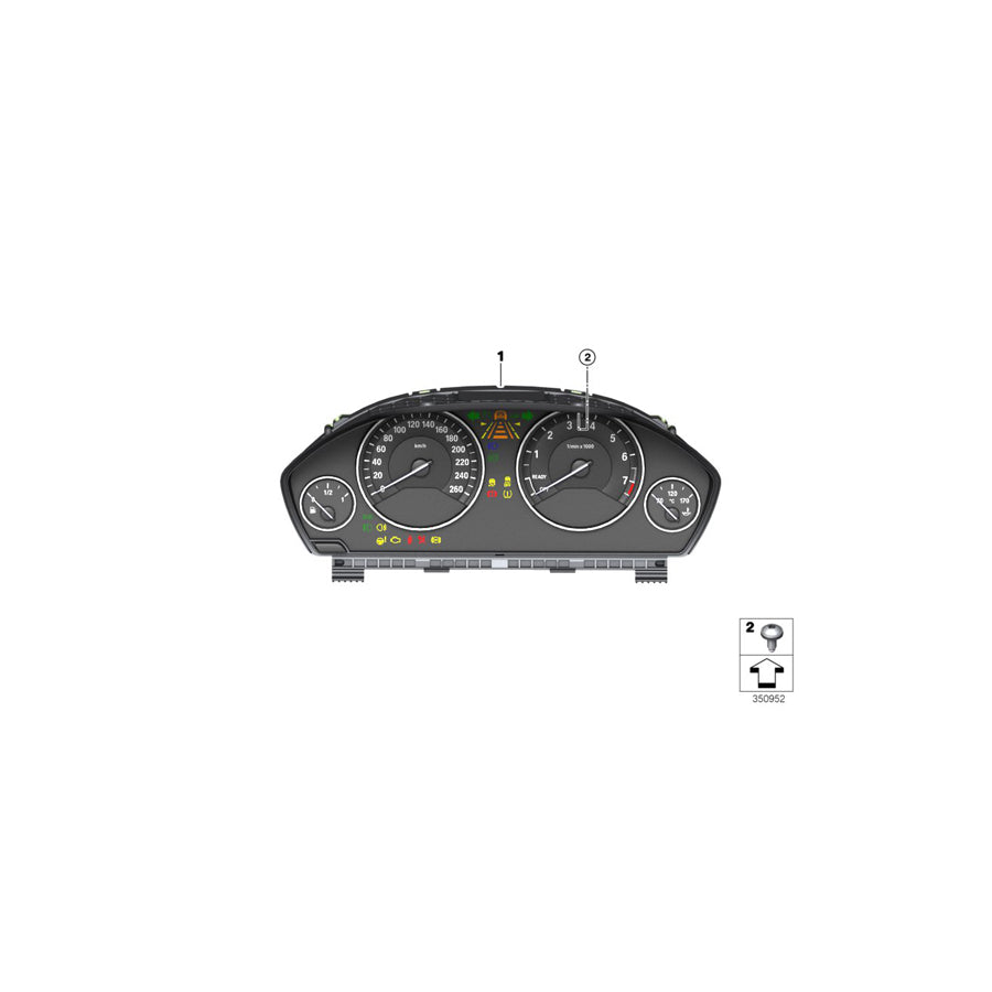 Genuine BMW 62109380000 F34 F32 F30 Instrument Cluster KMH (Inc. 328iX, 335iX & 328i) | ML Performance EU Car Parts