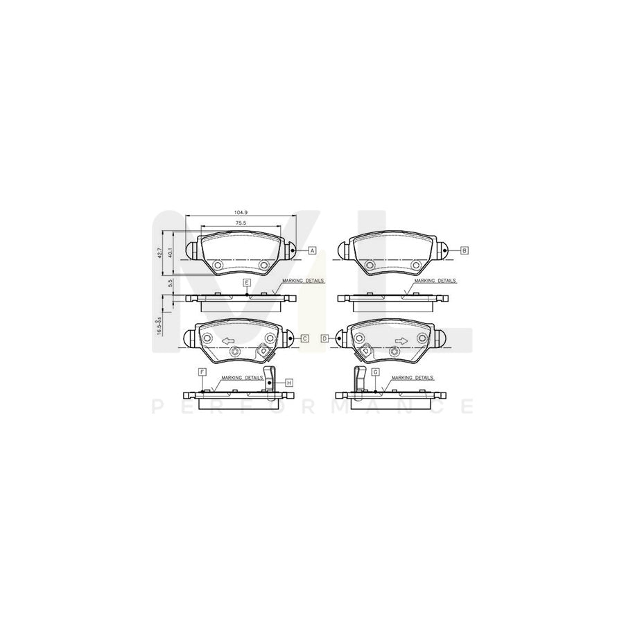 Bosch 0986Tb2777 Brake Pad Set Excl. Wear Warning Contact, With Accessories | ML Performance Car Parts